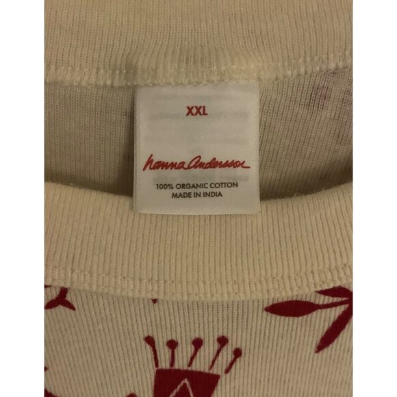 HANNA ANDERSSON Red + White Long John Unisex Christmas Pajama Set Size XXL - Picture 16 of 16